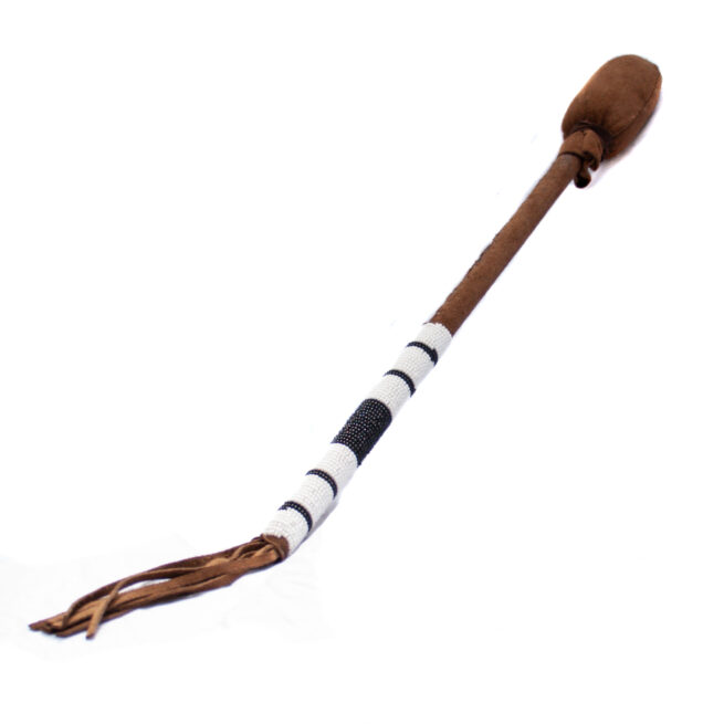 Taos Pueblo Black White Beadwork Drum Beater