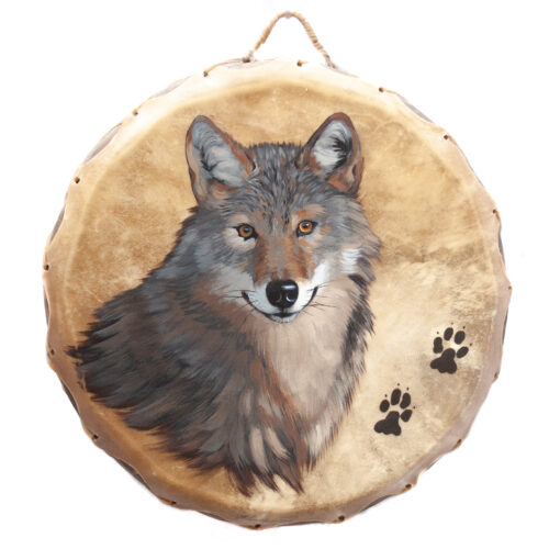 Native American Ceremonial Wolf Drum