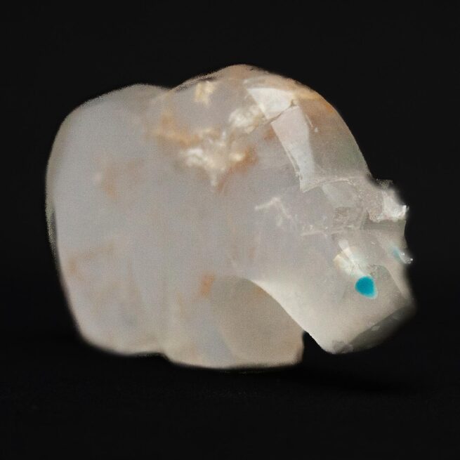 Native American Zuni Clear Quartz Bear Carving - Image 3