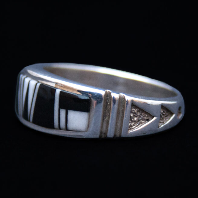 Bague Amérindienne Noire Blanche – Image 3