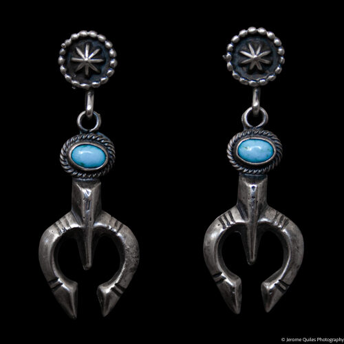 Silver Naja Turquoise Earrings