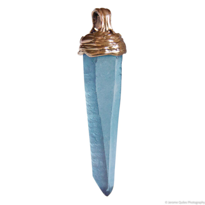 18K Gold Aqua Aura Pendant - Image 2