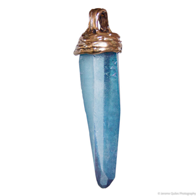 18K Gold Aqua Aura Pendant - Image 3