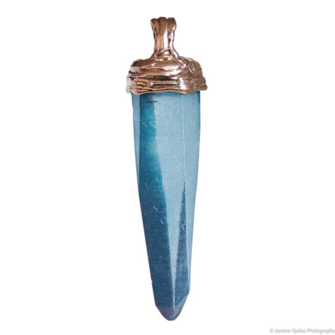 18K Gold Aqua Aura Pendant - Image 4