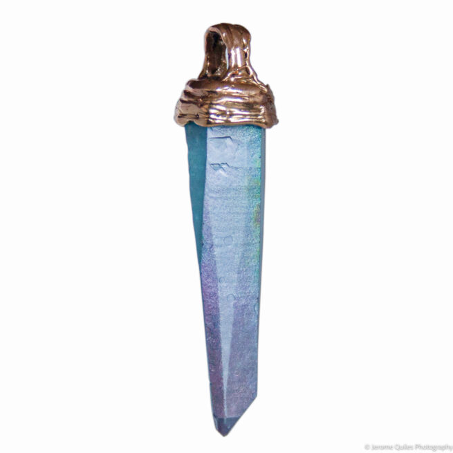 18K Gold Aqua Aura Pendant - Image 5