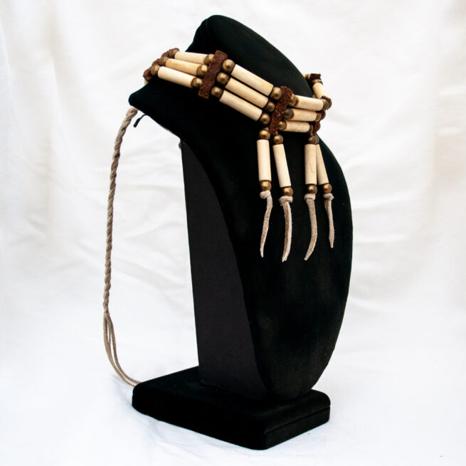 Vintage Native American Sioux Tasselled Bone Choker - Image 2