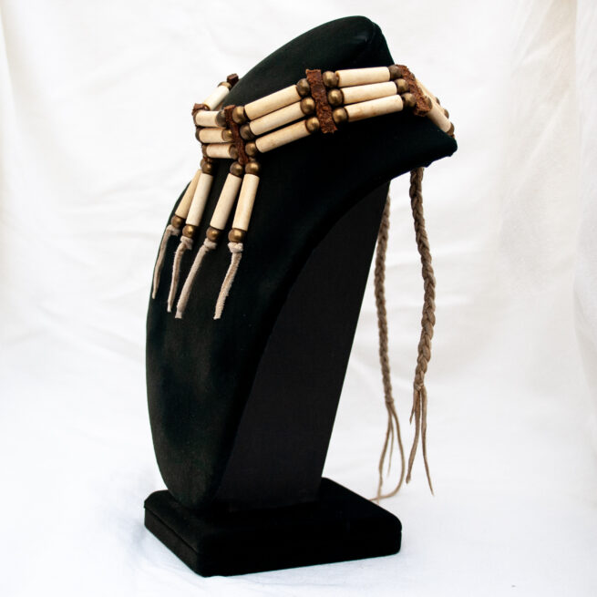 Vintage Native American Sioux Tasselled Bone Choker - Image 3