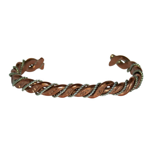 Bracelet Torsadé Cuivre Argent