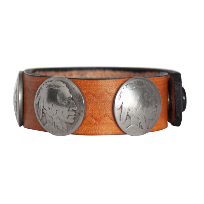 Bracelet Amérindien Homme Cuir Noir – Image 3