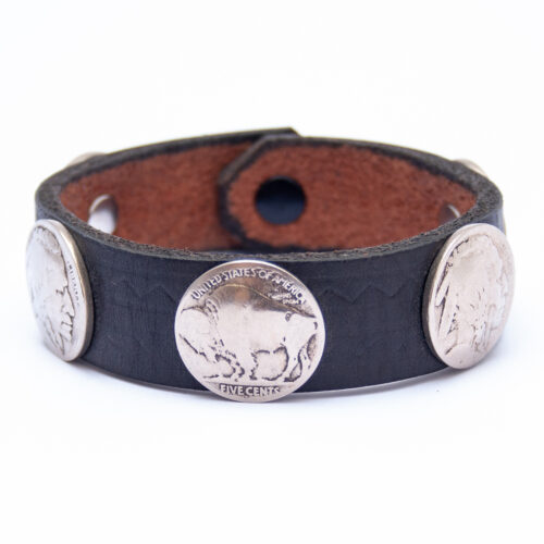 Bracelet Amérindien Homme Cuir Noir