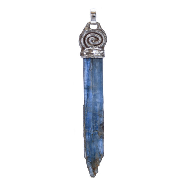 Long Kyanite Silver Pendant