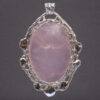 Large Rose Quartz Sterling Silver Pendant - Image 4
