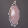 Large Rose Quartz Sterling Silver Pendant - Image 2