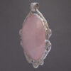 Large Rose Quartz Sterling Silver Pendant