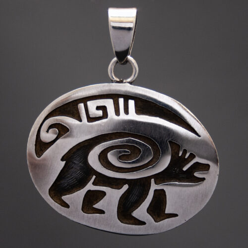 Joe Josytewa Hopi Silver Bear Pendant