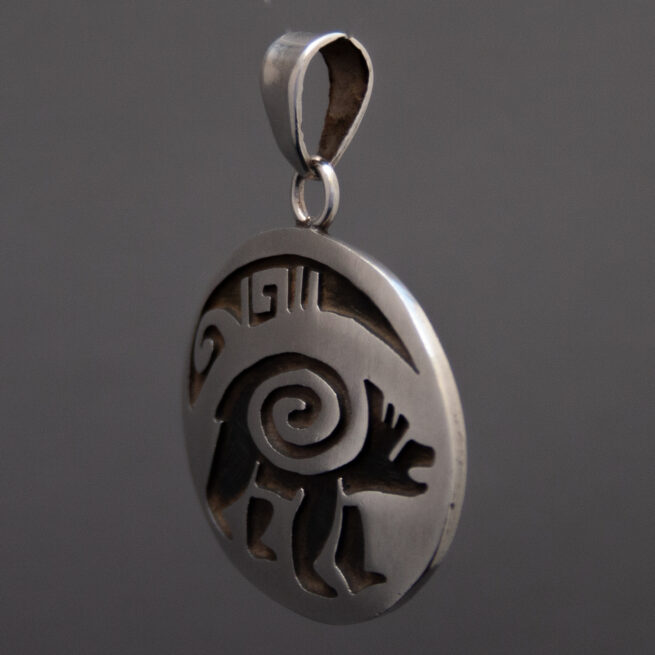 Joe Josytewa Hopi Silver Bear Pendant