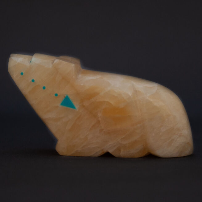 Abby Quam Calcite Zuni Wolf Fetish