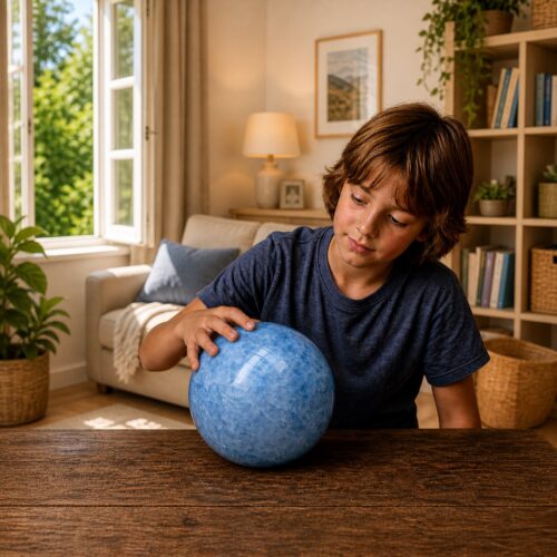 Blue Calcite Crystal Ball Extra Large