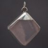 Square Rose Quartz Silver Pendant - Image 5