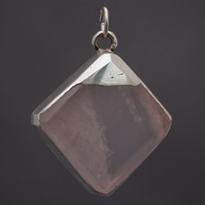 Pendentif Carré Quartz Rose – Image 5