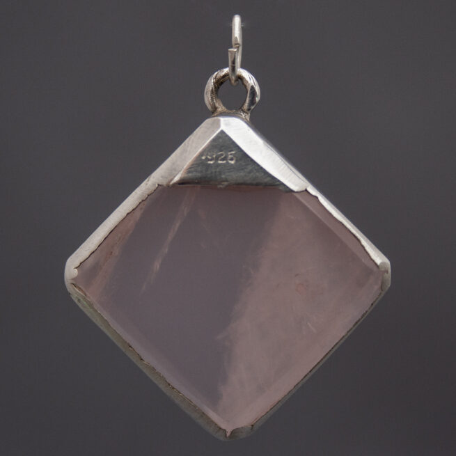 Pendentif Carré Quartz Rose – Image 4