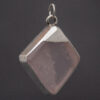 Square Rose Quartz Silver Pendant - Image 2
