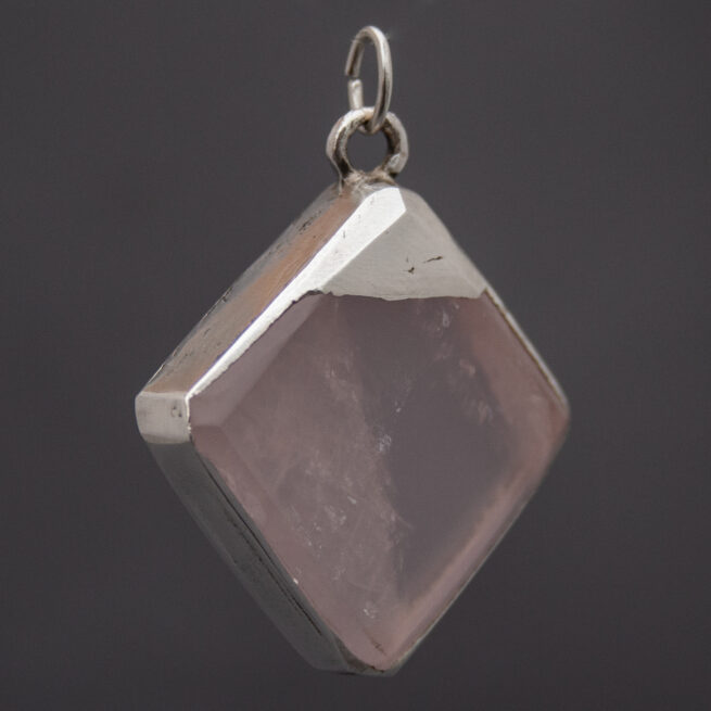 Pendentif Carré Quartz Rose – Image 2