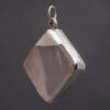 Square Rose Quartz Silver Pendant - Image 3