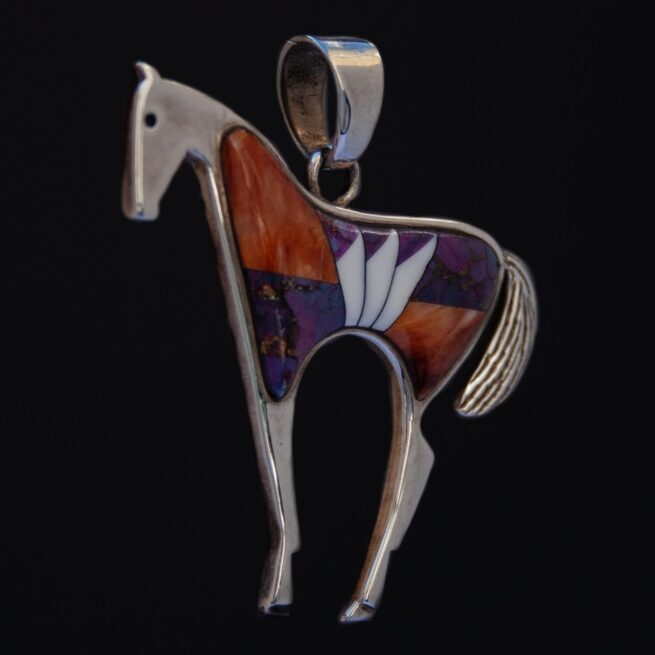 Nelvin Chee Sugilite Spondylus Pearl Horse Pendant - Image 2