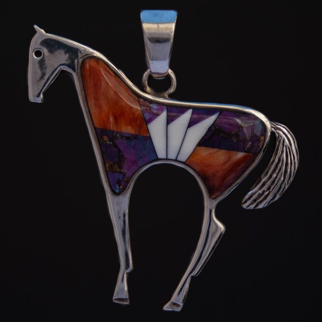 Nelvin Chee Sugilite Spondylus Pearl Horse Pendant