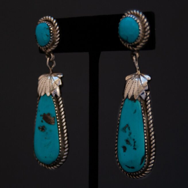 Navajo Blue Bird Turquoise Earrings  Native American Earrings Navajo  Jewelry