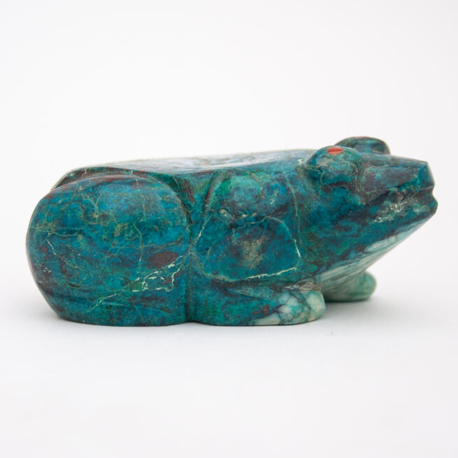Bernard Homer Large Chrysocolla Frog Carving - Image 2