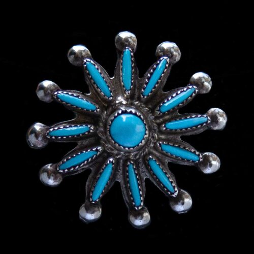 Pendentif Turquoise Soleil Zuni