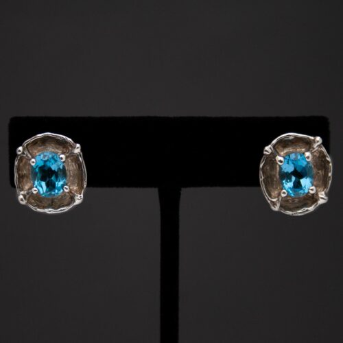Blue Topaz Silver Stud Earrings
