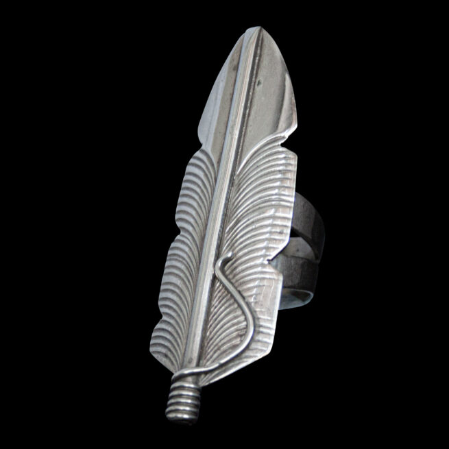 Chris Charley Large Silver Feather Ring - Image 3