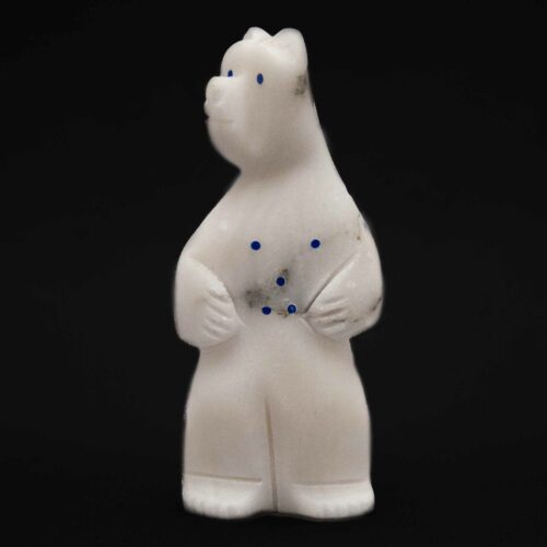 Ethran Chavez White Marble Zuni Bear Fetish