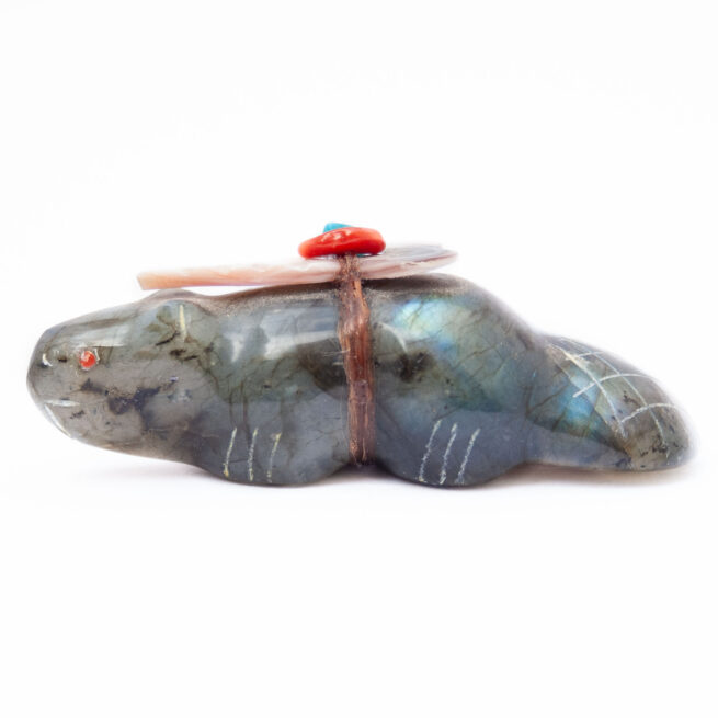 Leland Boone Labradorite Zuni Beaver Fetish - Image 4