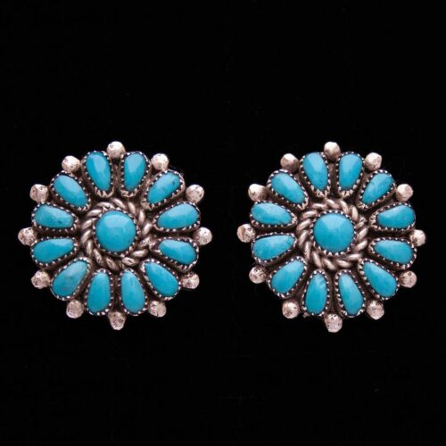 Lorraine Waatsa Turquoise Flower Earrings