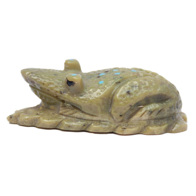 Marlin Pinto Green Zuni Frog Carving