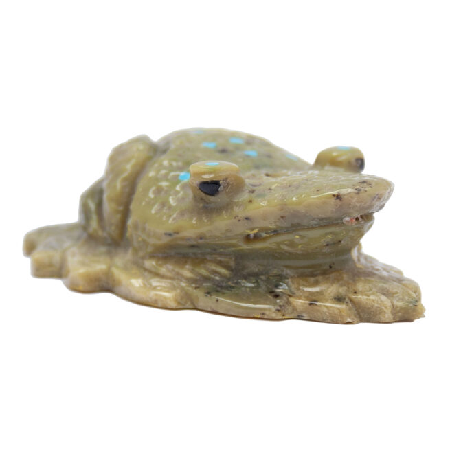 Marlin Pinto Green Zuni Frog Carving