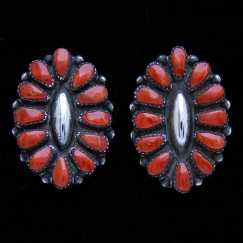 Maryann Felix Chavez Zuni Coral Stud Earrings