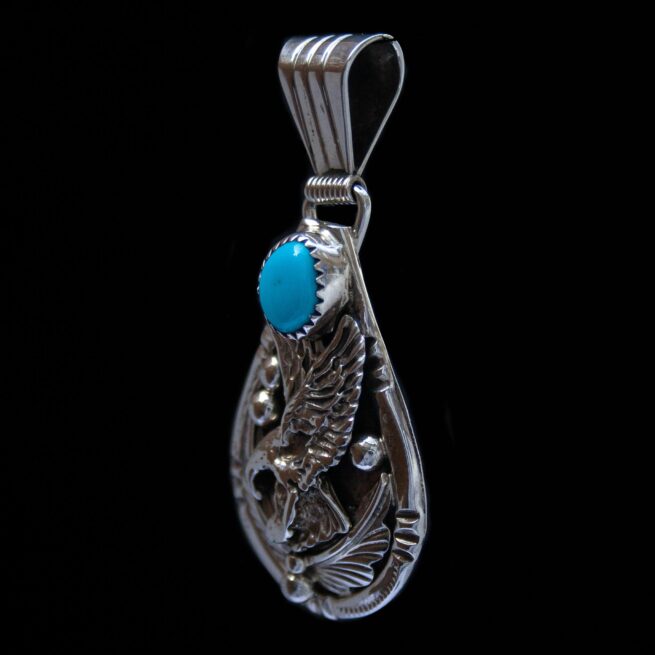 Navajo Eagle Turquoise Pendant - Image 2