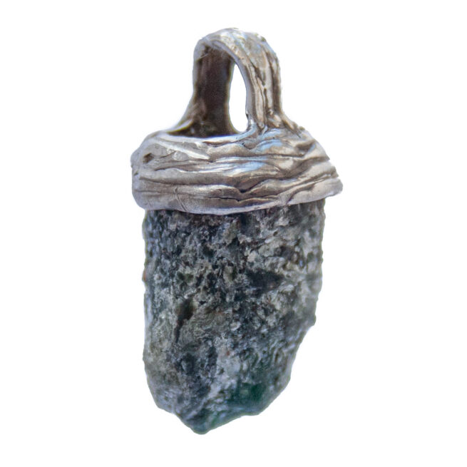Pendentif émeraude en argent brut – Image 2