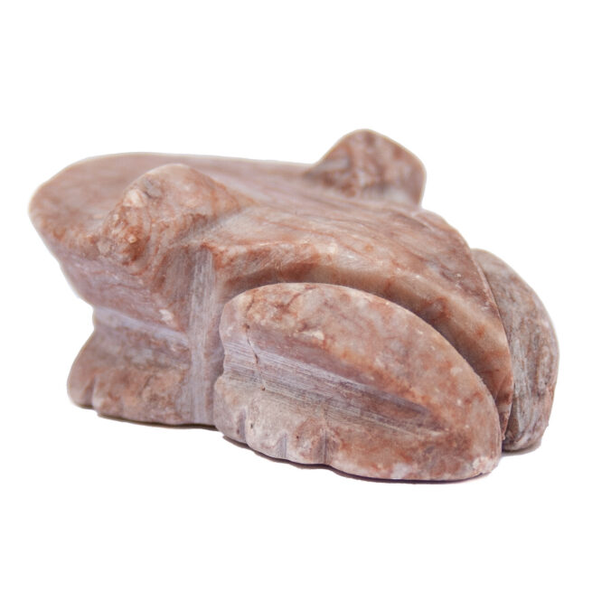 Small Pink Marble Zuni Frog Fetish - Image 3