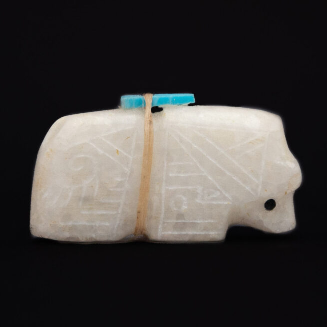 Small White Marble Zuni Bear Carving