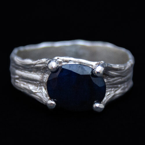 Sterling Silver Blue Sapphire Ring