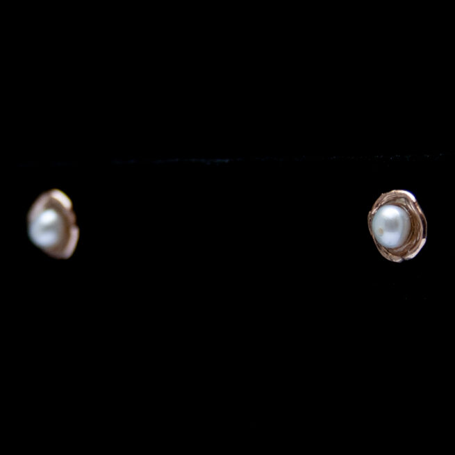 Clous d'Oreilles Or Perles Blanches – Image 3