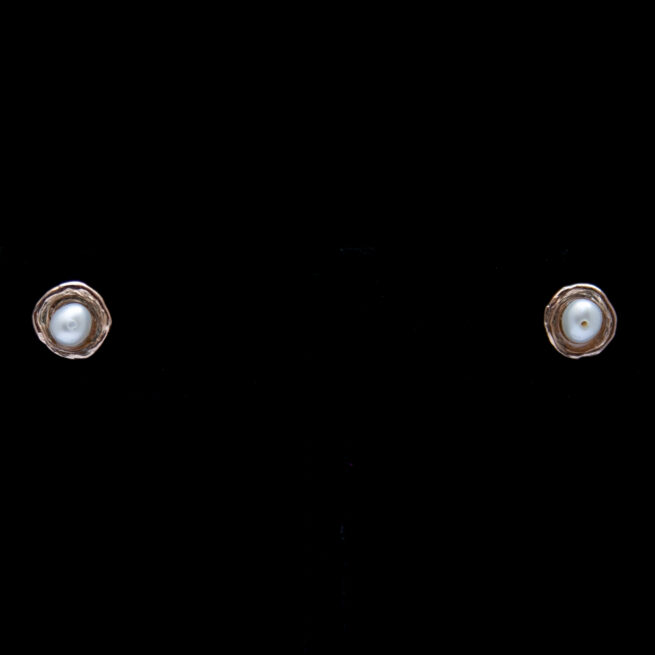 Clous d'Oreilles Or Perles Blanches – Image 2