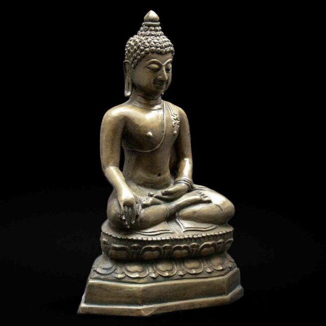 Bhumisparsa Mudra Bronze Buddha Statue - Image 2