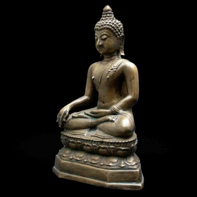 Bhumisparsa Mudra Bronze Buddha Statue